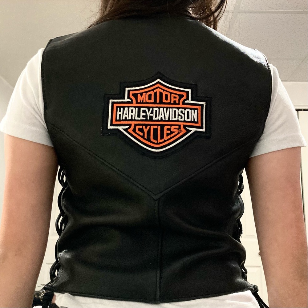 Authentic Harley Davidson leather vest